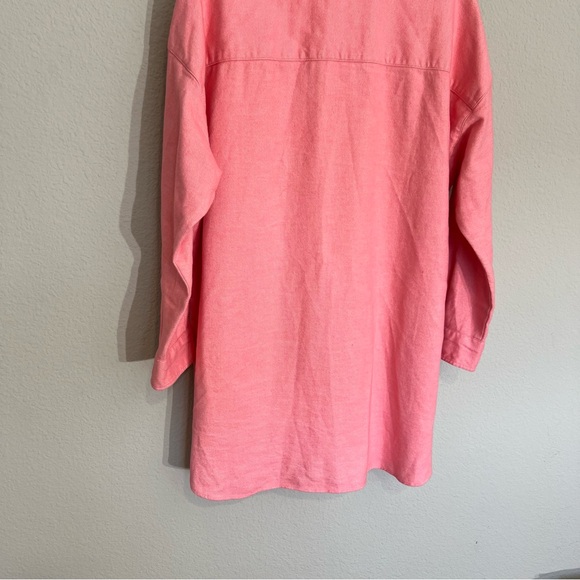 New Frank & Eileen Shirley oversized Italian flannel shirt pink herringbone M - Picture 13 of 16